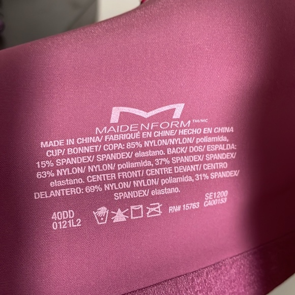 NWT Maidenform plum convertible underwire t-shirt bra size 40 DD - Picture 6 of 7